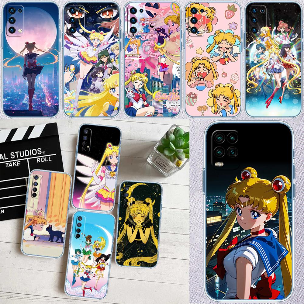 TR34 S-Sailors Art M-Moon Transparent Phone Case for Motorola Moto Edge 20 30 40 50 S30 Fusion Ultra Pro Neo Lite + G200 G23