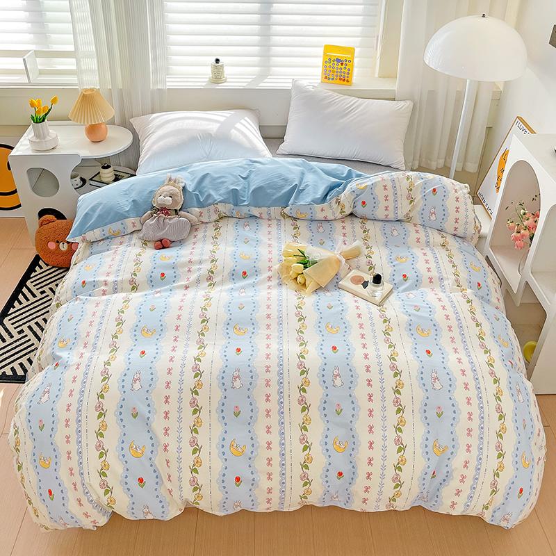 1Pc Pastoral Floral Duvet Cover Colorful Flowers 100% Cotton Skin-friendly Breathable Comforter Cover for Kids Teens Adults