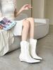 Autumn and winter new pointed head thin heel short with thin temperament French fashion sexy beautiful women's short boots