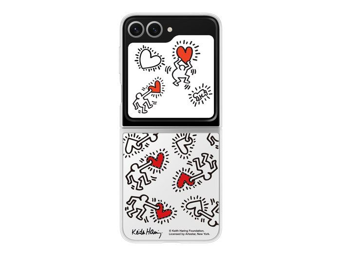 Hülle - SAMSUNG - Galaxy Z Flip6 - Silikon - Grau - Design Keith Haring