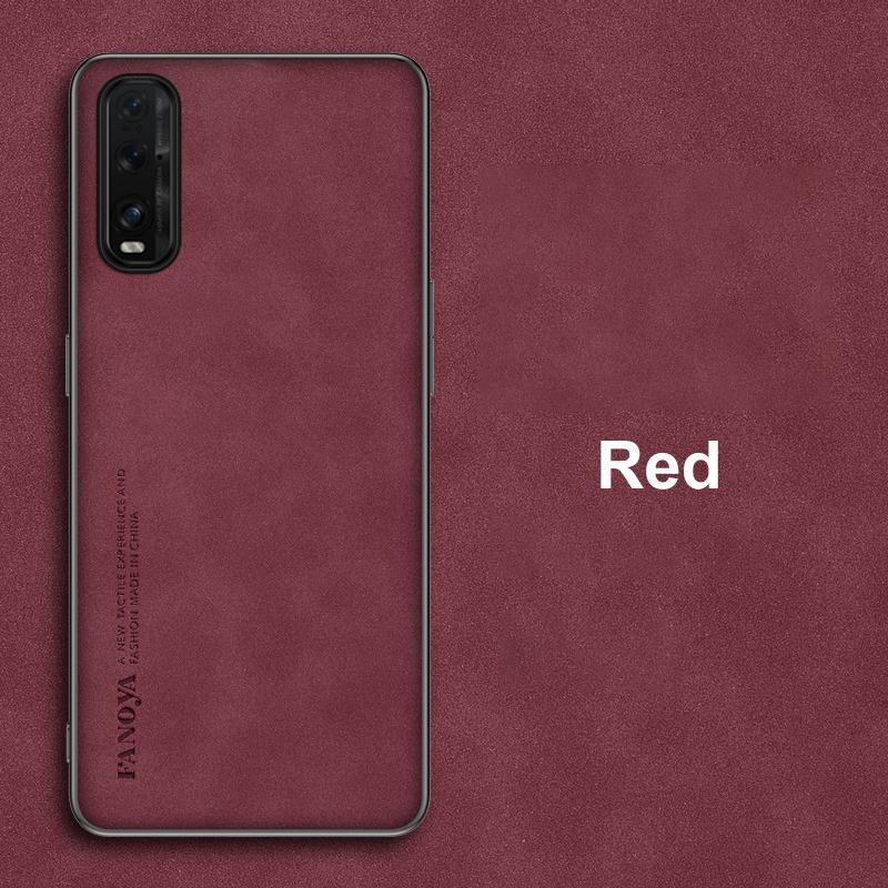 

For OPPO Find X2 Pro Case Luxury PU Leather Phone Case For OPPO Find X2 Lite X2 Neo Back Cover Silicone Shockproof Protection For Find X2 Neo червоний
