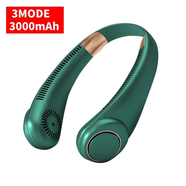 2024 New Bladeless Neck Fan Rechargeable Portable Cooling Fan 3 Speed Silent Lazy Neck Cooler 3000mAh Mini Fan for Summer Sports