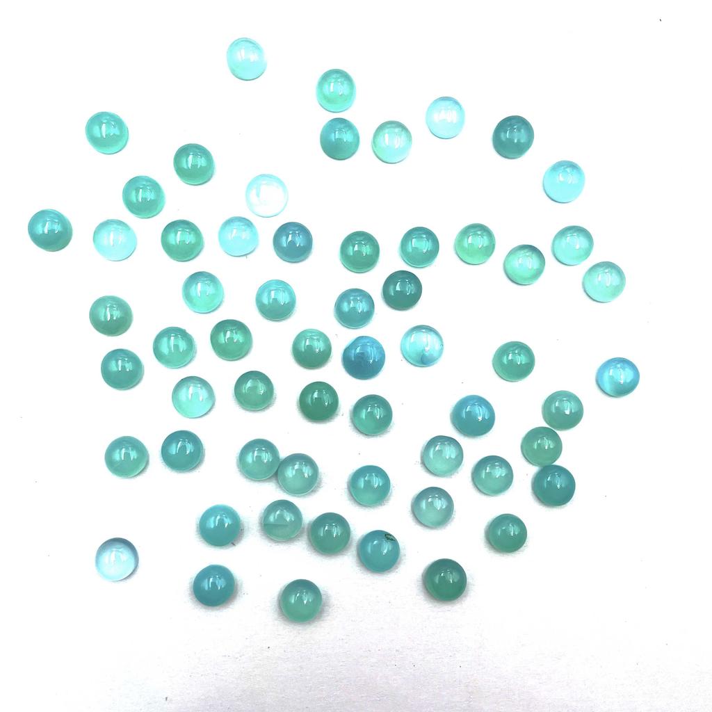 Natural Aqua Chalcedony Round Cabochon Loose Gemstone Lot 11 Pcs 9 MM 30 CT For Jewelry Making