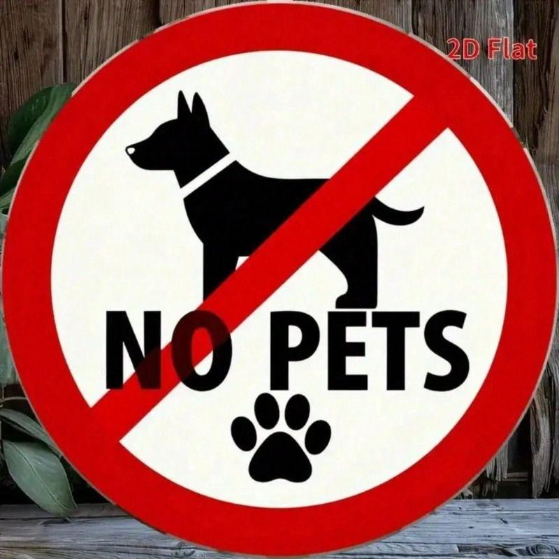 No Dogs Allowed Vintage Halloween Metal Poster 7.87x7.87 Inch Wall Decor