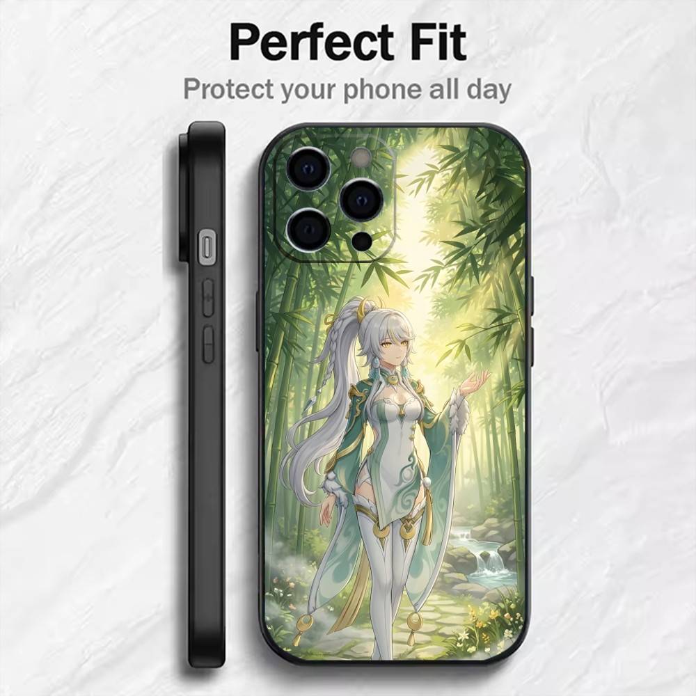 

Game ZiBai G-Genshin Phone Case For iPhone17,16,15,14,13,12 Plus,Max Soft Silicone Black Cover iPhone14