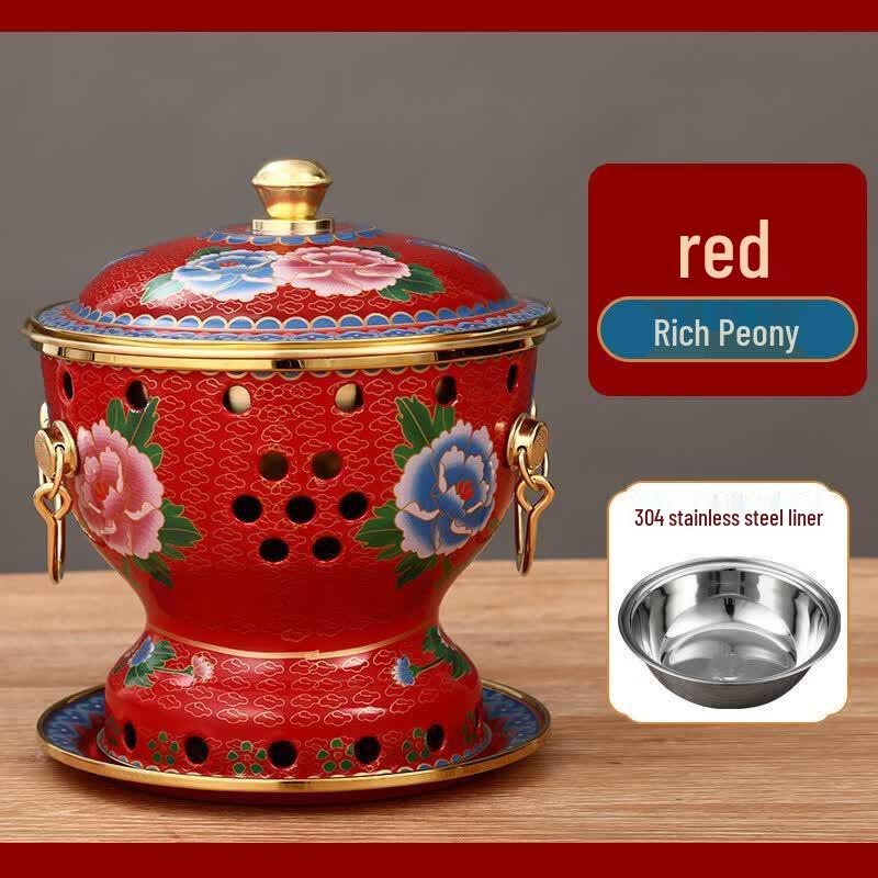 Qiwei Single Serve Copper Enamel Mini Hot Pot