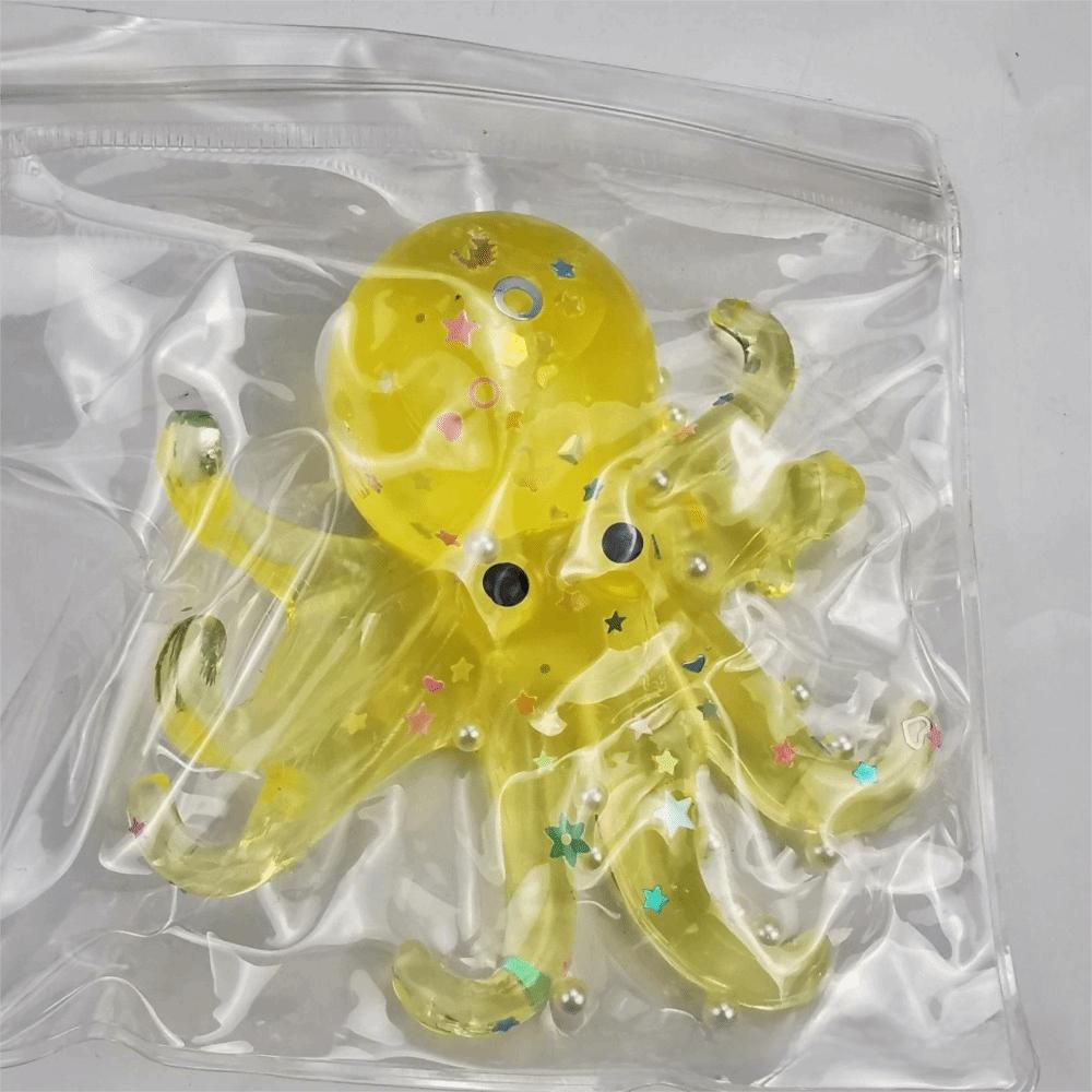 Sugar Filled Glitter Octopus Squishy Simulation Stress Relief Toy  For Stress Anxiety Relief