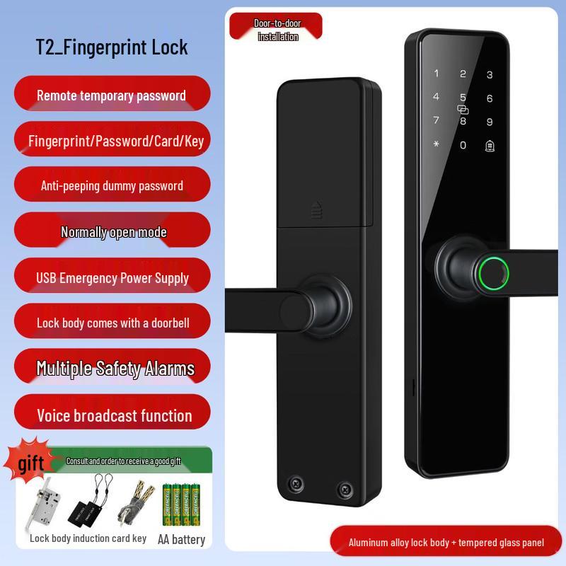ZUCON Smart Fingerprint Door Lock T2 CN plug (adapter included)
