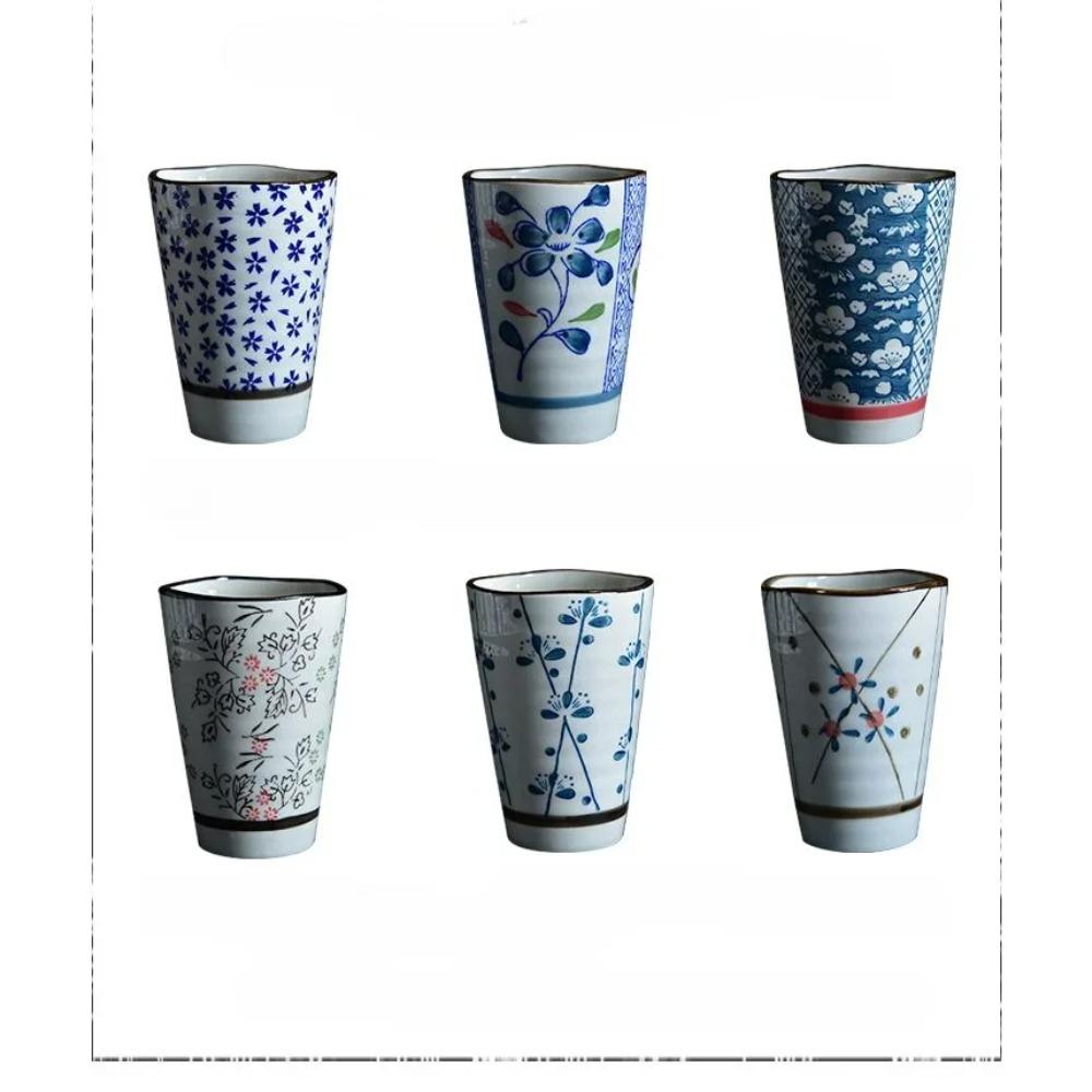 

6 шт. Высокоемкие 250 мл Традиционный китайский стиль Расписанная вручную керамическая чайная чашка Китайский фарфор Большие кофейные чайные чашки