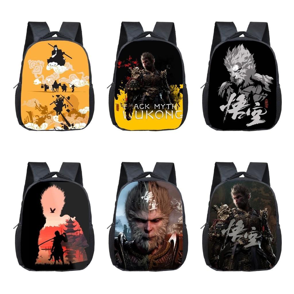 Adorable 2024 Black Myth Wukong Cartoon Backpack For Kids Age 3 To 5 With Breathable Design