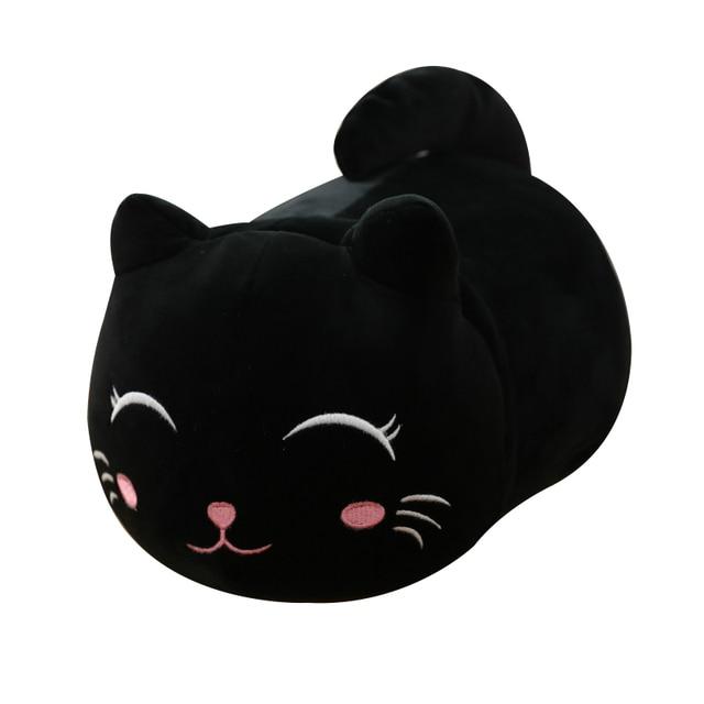 

18/25 см милые мультяшные куклы-кошки, мягкие животные, котенок, плюшевая подушка, игрушки, каваи, белый, черный кот, подарок для детей, девочек 18CM