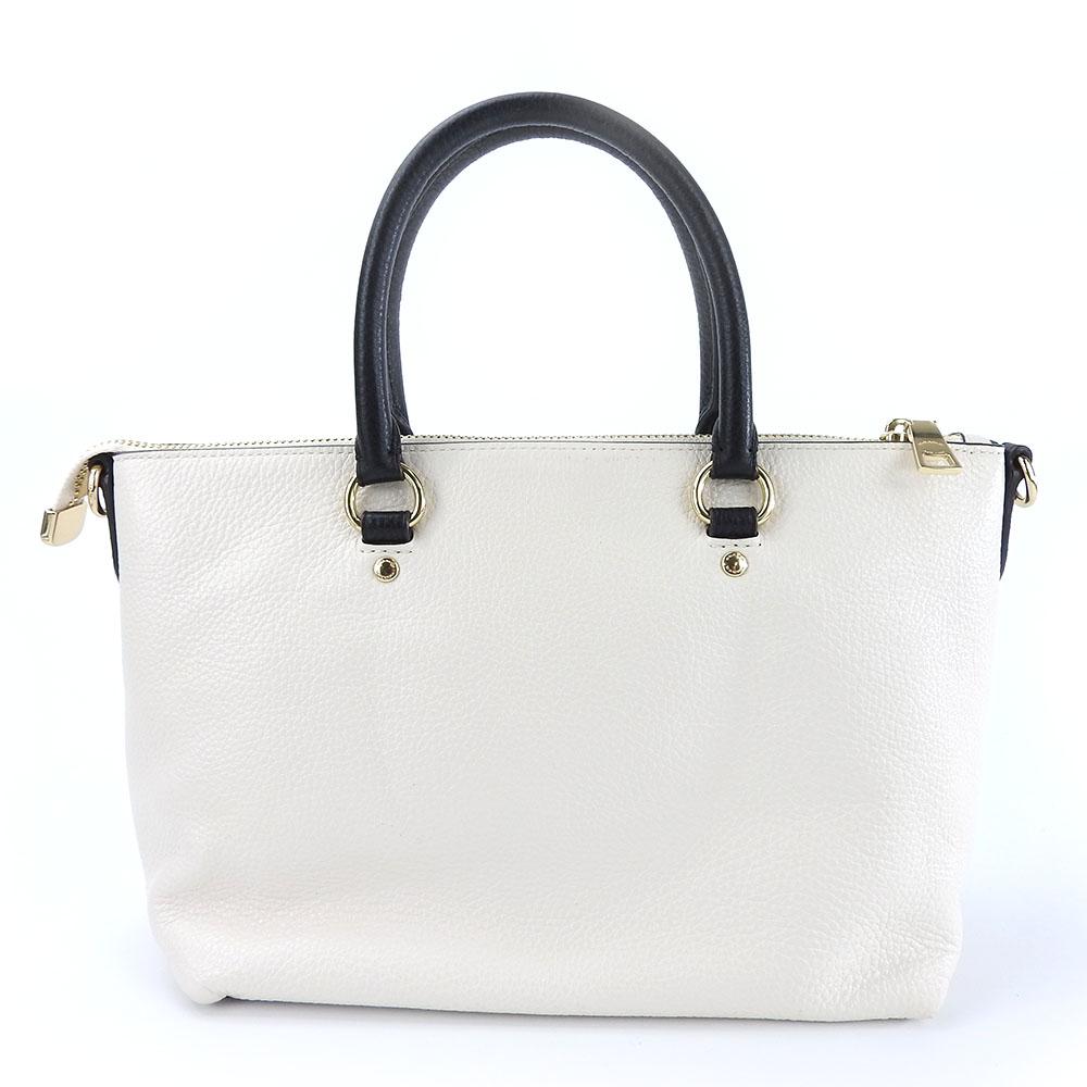 Used COACH Handbag F73715 leather white beige 2WAY