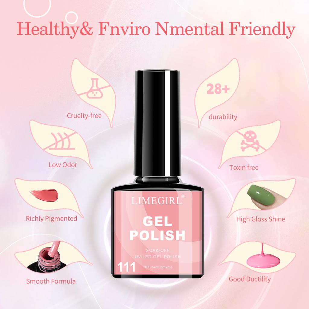 44Pcs Gel Nail Polish Kit Nail Forms Brushes UV Lamp Electric Nail File Professional Nail Art Set