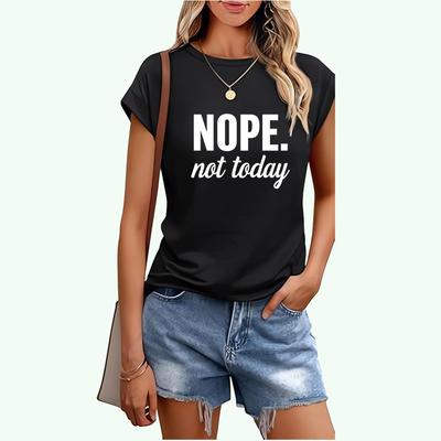 Damen Mode Buchstaben-Print T-Shirt Frühling&Sommer Lässig Kurzarm Top Damen Rundhals T-Shirt