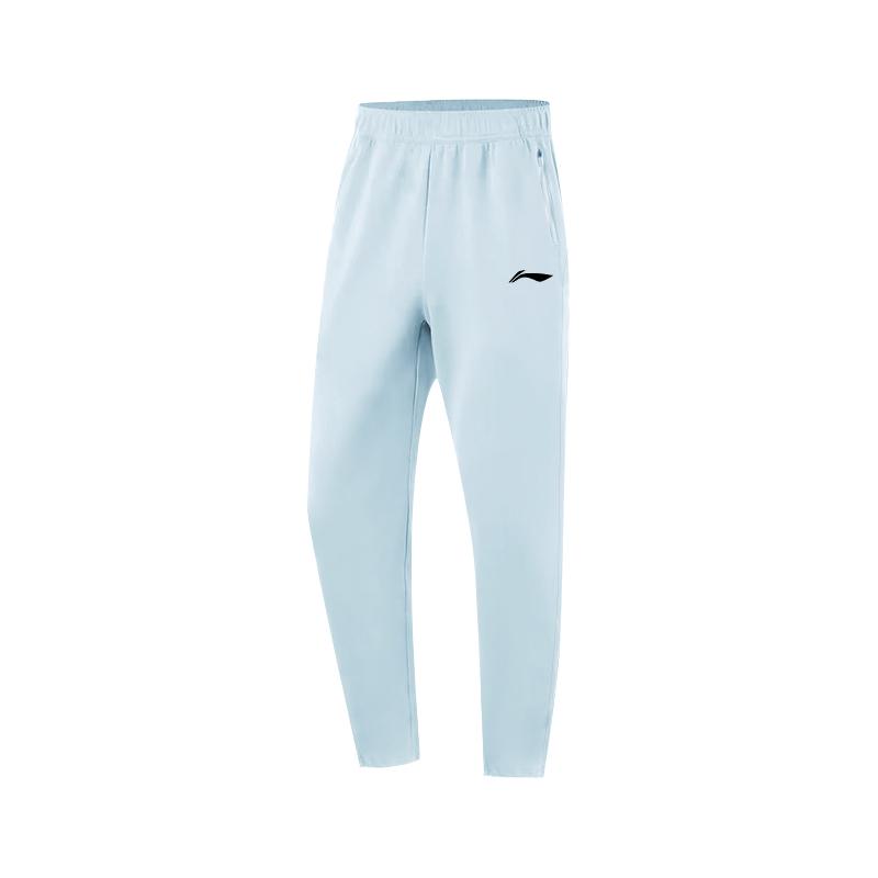 

Li-Ning Plain Breathable Comfortable Casual Mid-Waist Elastic Straight Leg Knitted Sports Pants Unisex bottoms Fog-Blue YKLU158-4 S