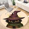 1pc Witch Cat Office Round Area Rug, Indoor Mat Suitable ForOffice, Under Office Chairs Bedroom Living Room Home Decor, Room Deco q031