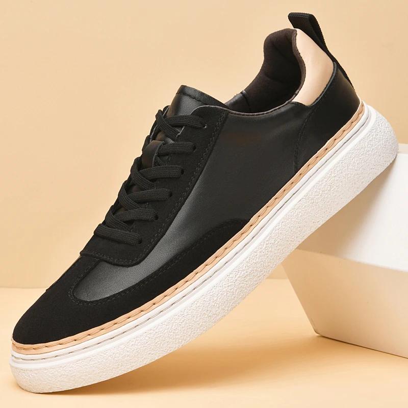 Fashion Brand Genuine Leather Casual Shoes for Men Outdoor Leather men Sneakers Men's High Quality Handmade Lace-up Oxford Shoes