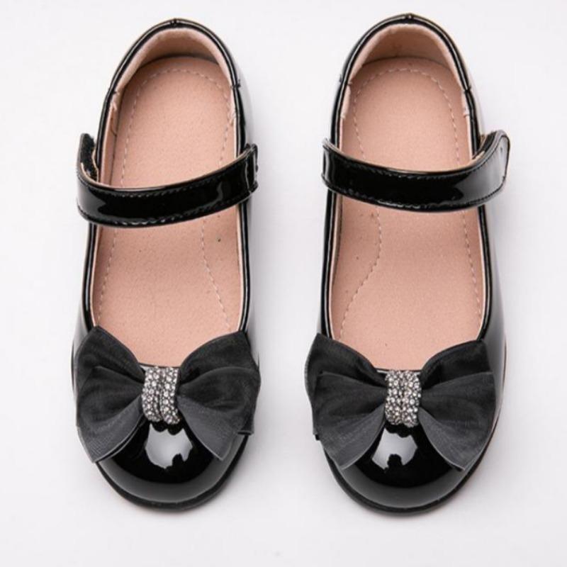 Summer New Bowknot Girls Single Shoes Soft Sole Stylish Children's Toe Shoes Korean Style Fashionable Princess Shoes