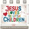 2D Religious Kids Backdrop Cloth for Sunday School Baptism Party Photo Booth Background