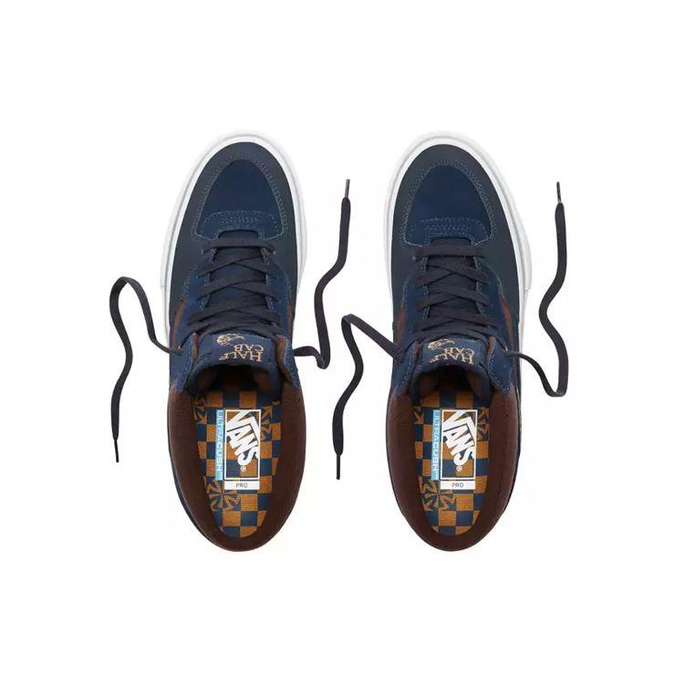 Vans Pro Skate Low Top Lace-Up Mid-Top Skate Shoes Unisex Skate Shoes Blue Brown VN0A38CPUHL