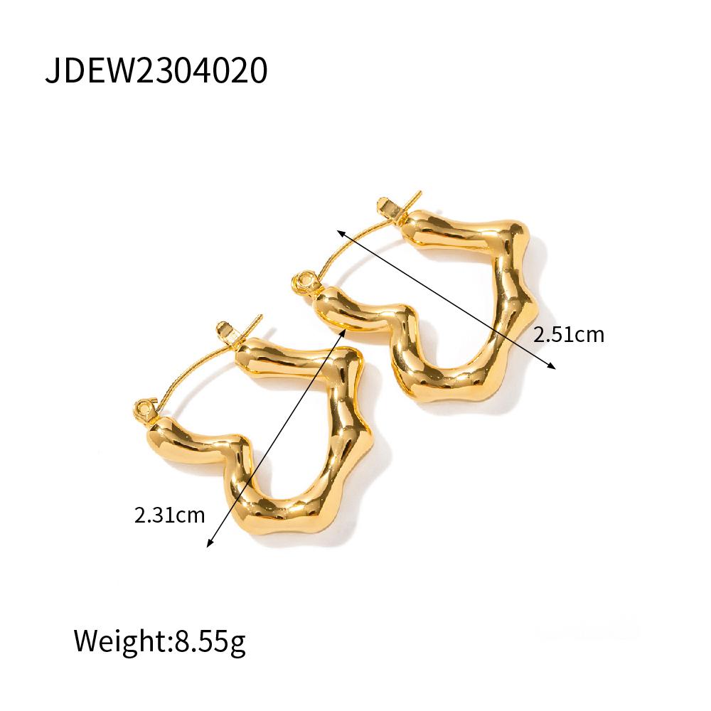 Youthway Fashionable Stainless Steel Hoop Earrings 18K PVD Gold Plated C-Shaped Minimalist Jewelry For Women 2025