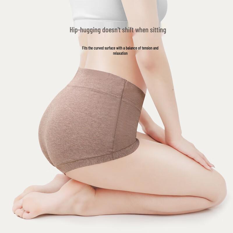 YOUNGYELL Women's High-Waist Pure Cotton Antibacterial Boxer Briefs 3-Pack