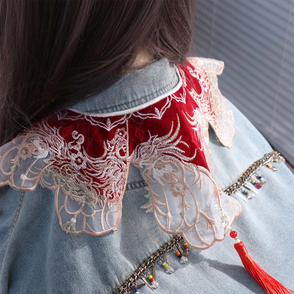 Chinese Style Hanfu Shoulder Collar Embroidered Cheongsam Shawl  for Clothes Decoration