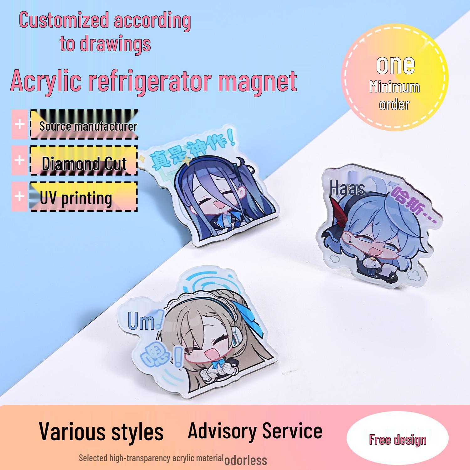 Custom Cartoon Anime Acrylic Refrigerator Magnet - Cultural City Tourism Design Creative Photo Sticker