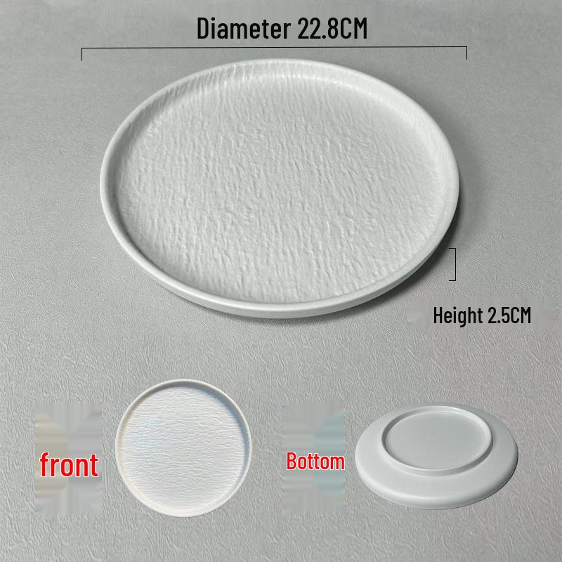 Melamine Imitation Stone Grain Round Plate - Simple Western Food & Dessert Plate