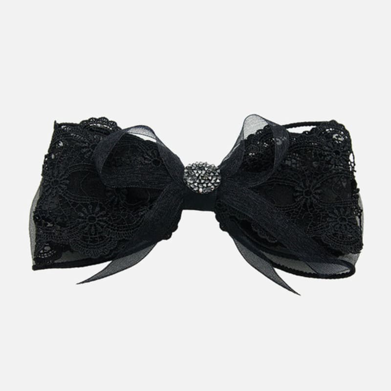 J.Lauren Black Lace Chiffon Jelly Auto Hair Pin H01443