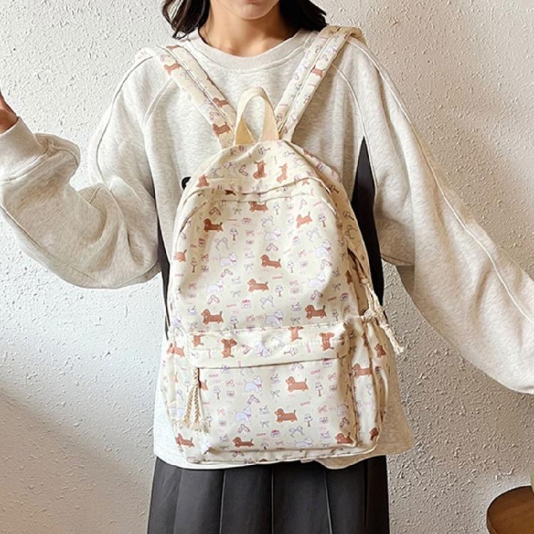 Japanese Styles Backpack for Girl Lovely Dogs Backpack Large Capacity Daypacks Travel Backpack Student School Bag