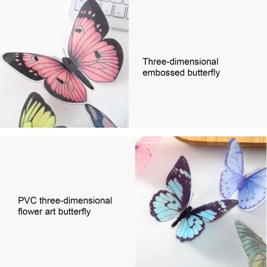 3D Butterfly Wall Decals Removable Colorful Butterfly Wall Stickers DIY Wall Art Murals for Babys Bedroom TV Background Living Room