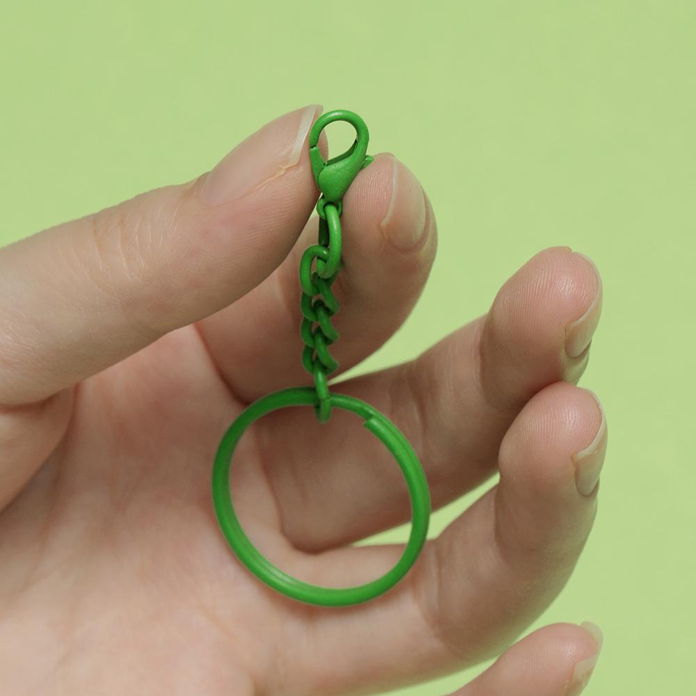 10pcs 25mm Colored Keyrings With Chains Lobster Clasps For DIY Jewelry Making Key Ring Connector Hooks Bags Buckle Accessories