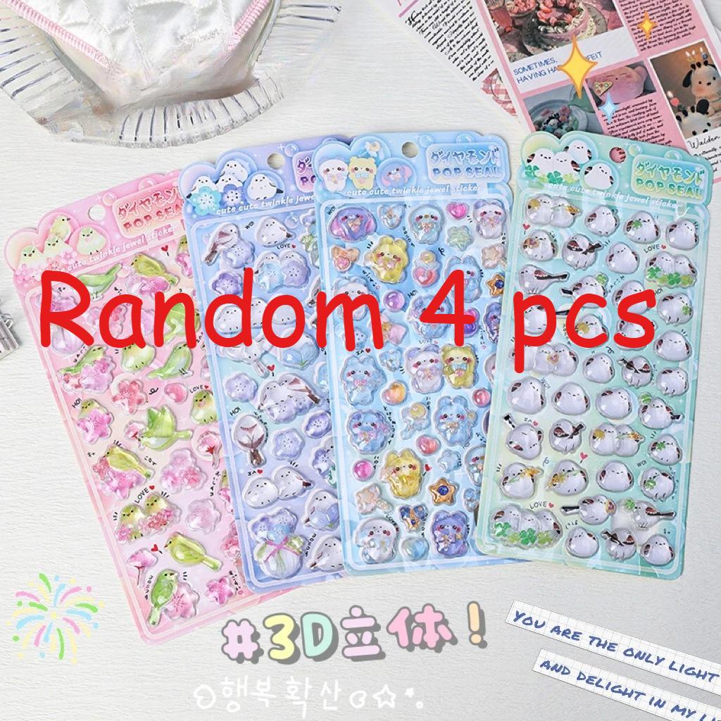 Cute Animal Pop Seal 3D Puffy Stickers, Kawaii Gem for Journal, Craft & Kids Gift