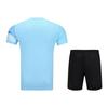 Li-Ning Geometric Color Block V-Neck Quick-Dry Cool Short Sleeve Versatile Comfortable Durable Sports Shorts Badminton Outfit AAYV031-5+AAPU133-1