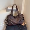 Women's Rivet PU Leather Shoulder Bag Large Hobo Handbag