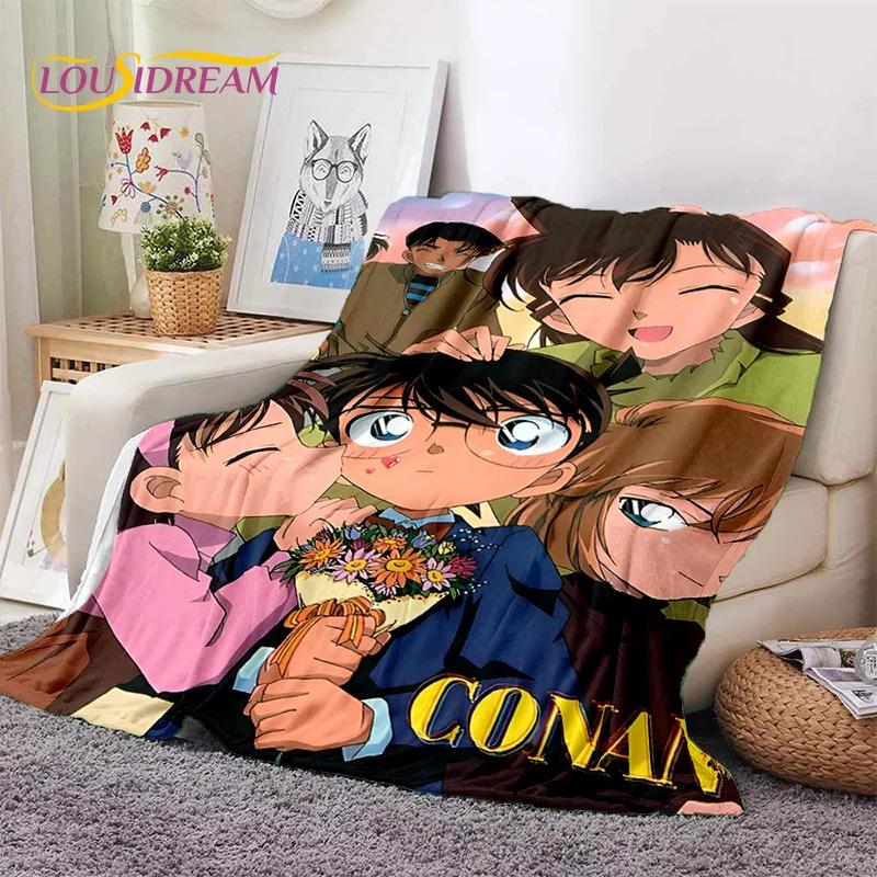 Anime Detektiv Conan Cartoon Weiche Flanelldecke für Betten Schlafzimmer Sofa Picknick, Überwurfdecke zum Zudecken Outdoor Freizeit Nickerchen Geschenk