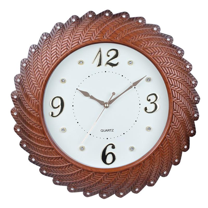 

Настенные часы большого размера для гостиной, бесшумные, в стиле ретро, декоративные, цифровые, с бриллиантами 46CM Copper Red