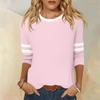 Dames T-skjorte Tee 3/4 Erme Hverdag Weekend Mote Basic Rund Hals Vanlig Topp