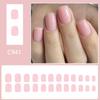 24Pcs Square Press on Nail Glossy Design French Fake Nail Acrylic False Nail,Artificial Nail Glues on Nail for Womens