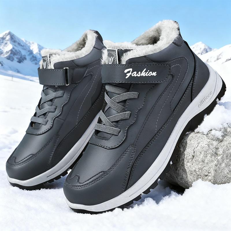Cotton Shoes Men's Winter Large Size Velcro Cotton Boots Piled Thickened Snow Boots Cold-proof and Warm Boots Men's Thick-soled Men's Boots