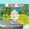 Vibrant Acrylic Easter Rabbit Egg Ornament Adorable Cartoon Car Hanging Decoration