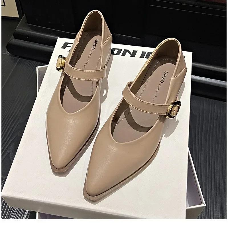 New Style Fashionable Comfortable Elegant Toe Shoes Women's Sweet Cool Mary Jane Shoes Evening Night Versatile Scoop Shoes