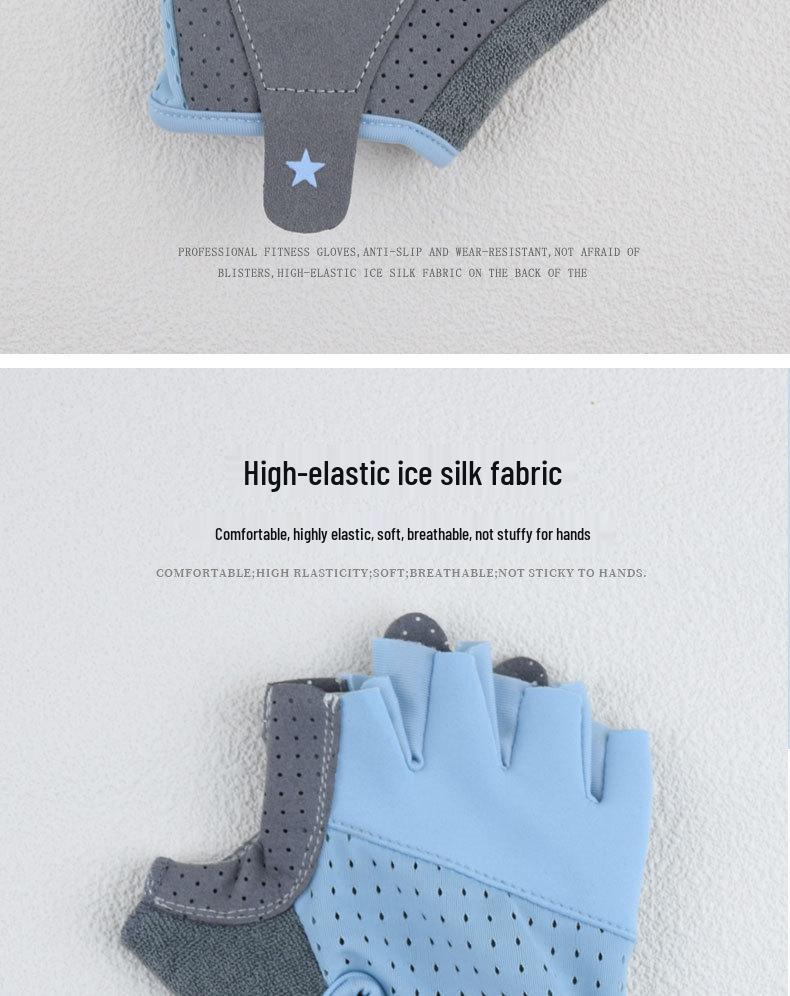 Kids' Non-Slip Half-Finger Sports Gloves: Breathable, Elastic, Wear-Resistant for Climbing, Cycling, Pull-ups & Skating.