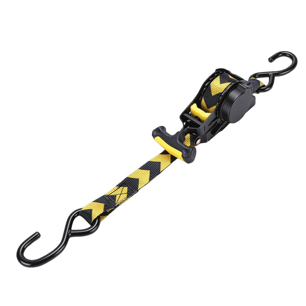 Retractable Ratchet Strap, 3.3-Meter 680KG Break Strength Auto Self-Retracting Tie Down Strap for Motorcycle, Outdoor Gear