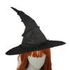 Halloween Heksehatt for Kvinner Bred Skygge Svart Heksehatt Fest Cosplay Tilbehør for Halloween Maskerade Karneval