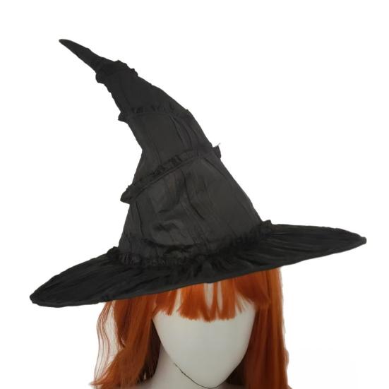 Halloween Witch Hat for Women Wide Brim Black Witch Hat Party Cosplay Accessories for Halloween Masquerade Carnivals