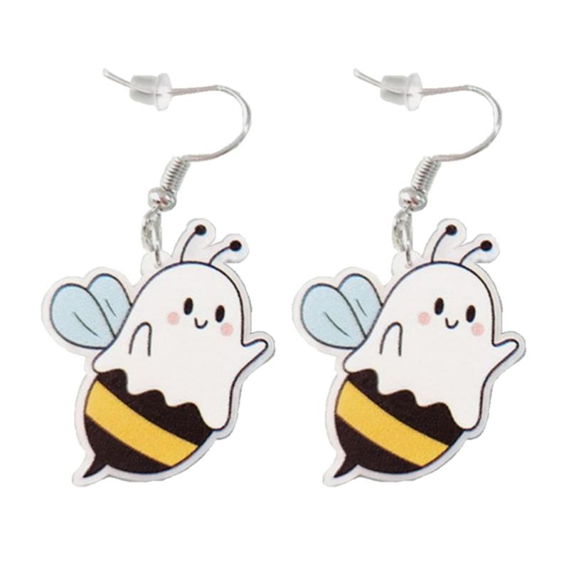 

Cute Ghost Dangle Earrings Women Girls Fashion Acrylic Drop Earrings Creative Unique Earrings Jewelry Halloween Gift