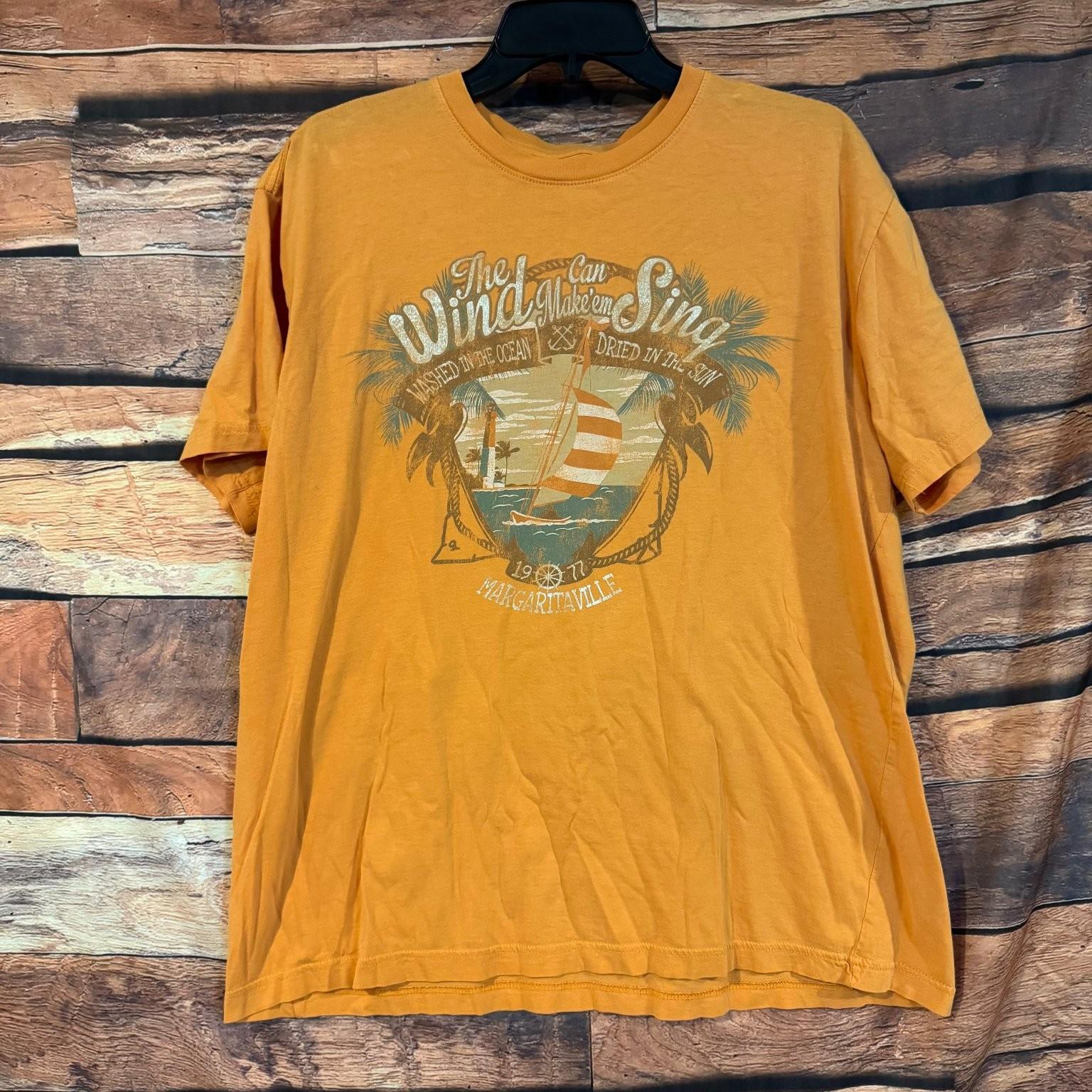 Margaritaville Men s Orange XL 100% Cotton Graphic Beach Tropical Unisex T-Shirt XXXL