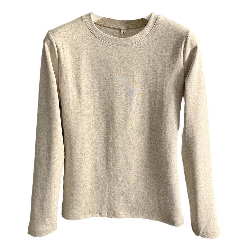 American Style Slim Fit Gray Long Sleeve Women's T-Shirt - Autumn/Winter Wear